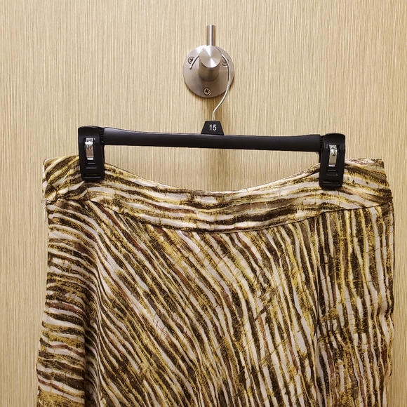 100% Silk Skirt Vintage 90's Midi Boho Striped/Zebra Size 12 - Like NEW! - Picture 9 of 15
